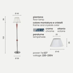 Piantana PAGANINI in vetro lavorato a mano OTTANIO