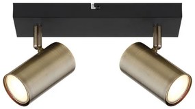 Globo 57911-2M - Faretto ROBBY 2xGU10/35W/230V nero/ottone