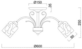 Brilagi - Lampadario a plafone MEGAPOLIS 5xE14/60W/230V oro