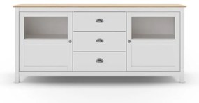 Cassettiera bassa in pino bianco 180x80 cm Misti - Marckeric