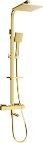 Mexen CQ45 set vasca-doccia con soffione e rubinetto termostatico, oro - 779104595-50