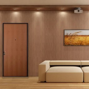 Porta blindata MASTER Hidden L 90 x H 210 cm in melaminico noce/bianco, apertura spingere a destra, falso telaio incluso