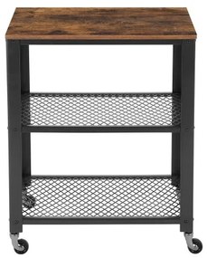 Tavolino da servizio MARGE marrone/nero