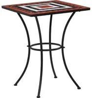 Tavolino Bistrot con Mosaico Terracotta e Bianco 60 cm Ceramica 46708