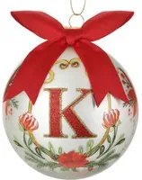 Pallina Natale lettera K 10 cm Royal Garden