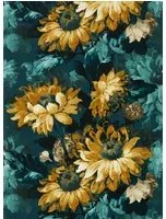 Clarke & Clarke Carta da parati Sunforest - Denim/ Ochre