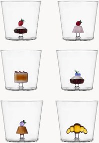 Set di 6 bicchieri in vetro borosilicato fatti a mano Patisserie