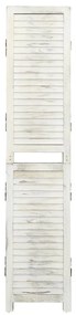 Divisorio 6 pannelli bianco antico 215x166 cm in legno massello