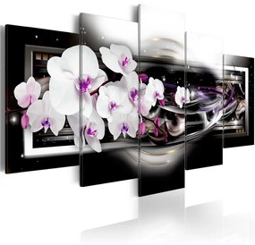 Quadro Orchidee su sfondo nero  Colore colorful, Dimensioni e Misure 100x50