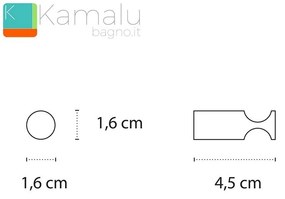 Kamalu - appendiabiti singolo in acciaio kaman monde-m50