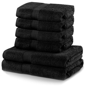 Set di 2 asciugamani neri e 4 asciugamani Marina - DecoKing