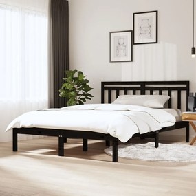 Giroletto Nero İn Legno Massello Di Pino 140x190 Cm /
