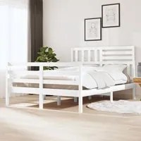 Giroletto Bianco in Legno Massello 150x200 cm 5FT King Size 3101094