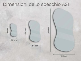 Specchio organico LED con illuminazione A21 32x60