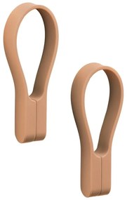 Gancio per asciugamani beige in silicone 2 pz Loop – Zone