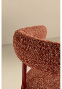 Set di sedie da pranzo color terracotta in imbottito con braccioli 2 pz Yuri – MOME