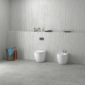 Coppia Di Sanitari a Terra Senza Brida Karag "New Line" Bianco Lucido