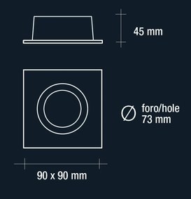 Vivida faretto quadro bianco orientabile 7w 580 lm