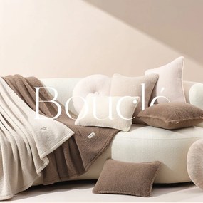 Coperta moderna crema chiaro Boucle 130 x 170 cm