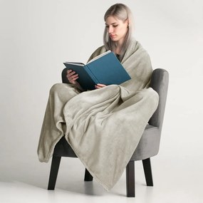 Coperta in microfibra color crema, 160 x 210 cm Mic - DecoKing