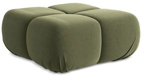 Poggiapiedi componibile verde chiaro con rivestimento in velluto Lokua – Makamii