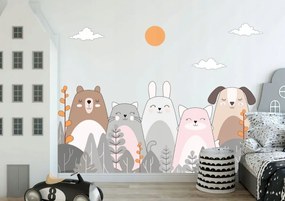 Adesivo murale con animali carini 150 x 300 cm