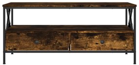 Tavolino da Salotto Rovere Fumo 100x51x45 cm Legno Multistrato