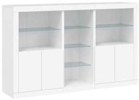 Credenza con Luci LED Bianca 162x37x100 cm