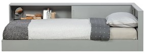 Letto singolo in pino grigio con contenitore 90x200 cm Connect - WOOOD