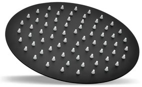 Set doccia incasso Lizzy nero opaco con braccio e soffione tondo 25 cm