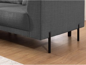 Divano angolare grigio scuro (con penisola a sinistra/a L) con rivestimento in ciniglia Mauris – Ropez