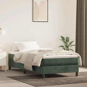 Materasso A Molle Verde Scuro 80x200x20 Cm İn Velluto /