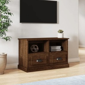 Mobile porta tv rovere marrone 80x35x50 cm in legno multistrato