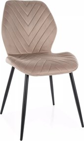 Sedia Mike Velvet in velluto beige scuro – 48x41x86 cm