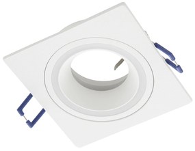 Faretto Ad Incasso Moderno Carosso In Alluminio Bianco 1 Luce Gu10 35W Ip20