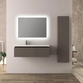 Mobile da bagno grigio talpa 100 cm opaco Mono Slide