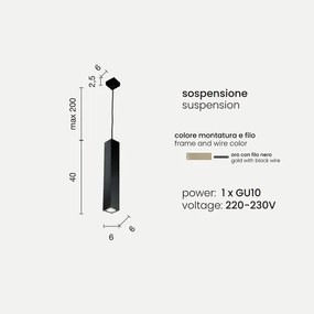 Lampada sospesa 1 luce GU10 - moderna ALOA Oro Grande