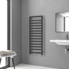 Kamalu - termoarredo scalda salviette 1300x500mm colore nero opaco kam-d7013n