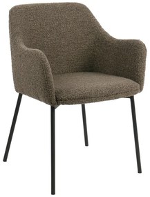 Sedia da pranzo marrone in imbottito con braccioli Melilla – House Nordic