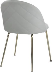 Sedia poltroncina in velluto Grigio Chiaro con gambe in metallo Oro - PARIS 2 sedie