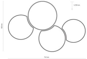 Plafoniera  MONA 4xE27/15W/230V bianca
