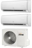 Climatizzatore Condizionatore Ferroli Dual Split Inverter serie GIADA M 12+18 con 27-3 R-32 Wi-Fi integrato 12000+18000