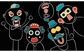 Magneti in legno - Teste divertenti - 24 pz