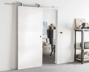 Porta scorrevole reversibile Trinity in mdf bianco, L 93 x H 212 cm, con binario Ermes