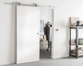 Porta scorrevole Trinity in mdf bianco, L 93 x H 212 cm, con binario Ermes Reversibile