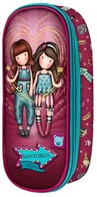 Astuccio Scuola Gorjuss Fireworks Rosso Granato (10 x 23 x 6 cm)