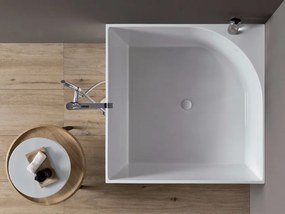 Tub Vasca 100X100 angolare In Pietraluce Bianco