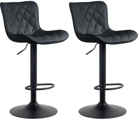 2er Set Barhocker Emma: Eleganza E Comfort Per İl Tuo Spazio / Schwarz / Kunstleder