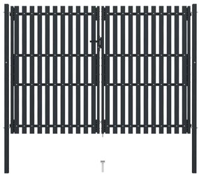 Cancello Per Recinzione Doppio İn Acciaio 306x250 Cm Antracite /
