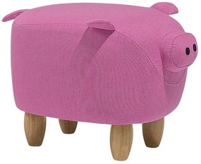 Pouf in tessuto rosa PIGGY Beliani